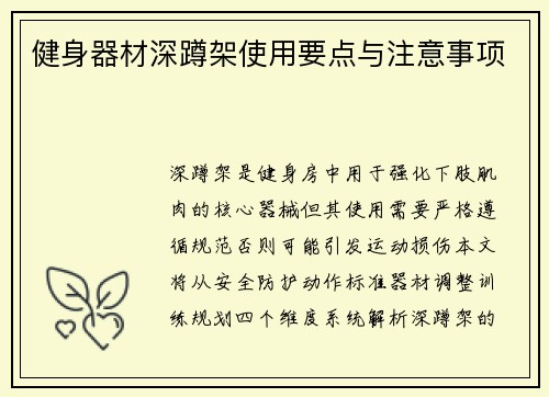 健身器材深蹲架使用要点与注意事项